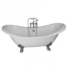 Barclay TKCTDSH-CP4 - Tub Kit 71'' CI Dbl Slipper, Filler, Supplies, Drain-Chrome