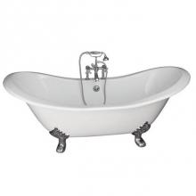 Barclay TKCTDSH-CP5 - Tub Kit 71'' CI Dbl Slipper, Filler, Supplies, Drain-Chrome