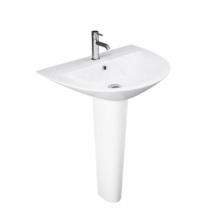 Barclay 3-1241WH - Morning 600 Pedestal Lavatory WHITE, 1-hole