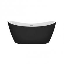 Barclay ATDSN67MIG-MBCP - Nairobi 67''AC Tub Matte Black W/Internal Drain & OF Chrome