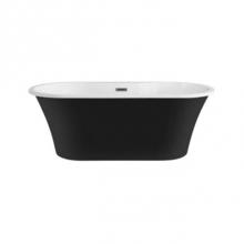 Barclay ATFDRN65IG-MBCP - Nouri 66'' AC Tub Matt Black W/ Internal Drain & OF Chrome