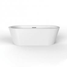 Barclay ATOVN70LIG-MB - Rosario 70'' Freestanding AC WH Tub,W/Internal Drain & OF MB