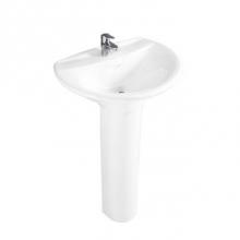 Barclay B/3-134WH - Venice 650 Ped Lav Basin,4'' Centerset, White