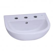 Barclay B/3-558WH - Compact 545 Ped Lav Basin8'' cc, White