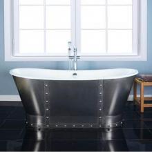 Barclay CTBATN67-5BSS - Anthony 67'' CI Bateau Tub,Brushed Stainless Steel Skirt