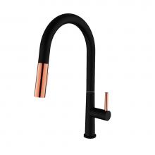 Barclay KFS432-MBRG - Gypsy Pull Down Kitchen Fauce Matte Black and Rose Gold