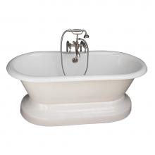 Barclay TKCTDRN61B-SN3 - Tub Kit 61''CI,Dbl Roll Top w/ Base,Filler,Supplies,Drain-SN