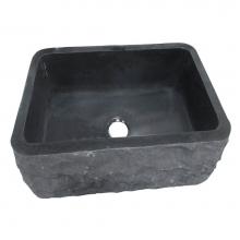 Barclay FSGSB4012-GPBL - Birgitta24'' Granite Single Bl FarmerSink Chiseled Frnt GPBL