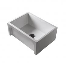 Barclay FSSB1052-WH - Carmon 24'' Single Bowl FireClay Farmer Sink, White