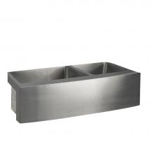 Barclay FSSDB2510-SS - Damita 33'' Stainless Steel 60/40 Dbl Bwl Apron Front Sink