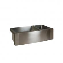 Barclay FSSDB2516-SS - Cervantes 33'' Stainless Steel 70/30 Offset DblBwl Frmer Sink