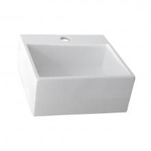 Barclay 4-381WH - Mini Nova Above Counter Basin, One Hole, White