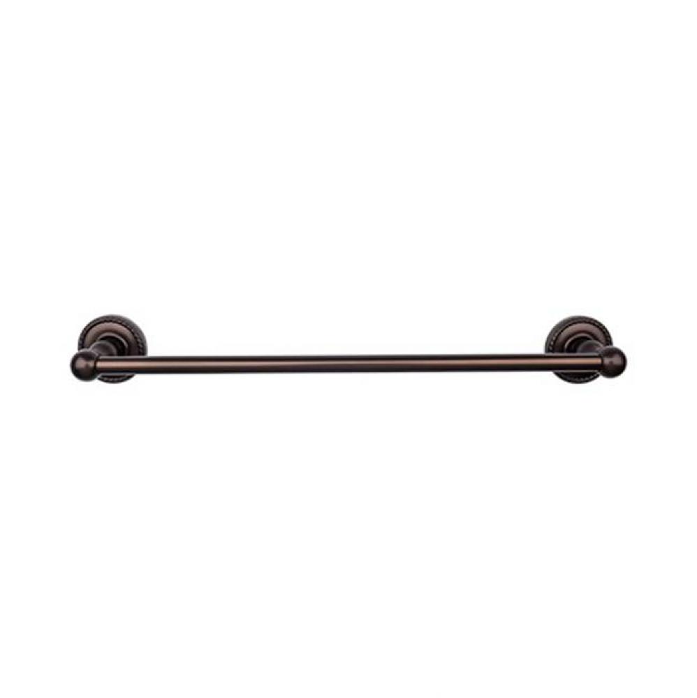 Edwardian Bath Towel Bar 30 In. Single - Rope Backplate Oil Rubbed Bronze
