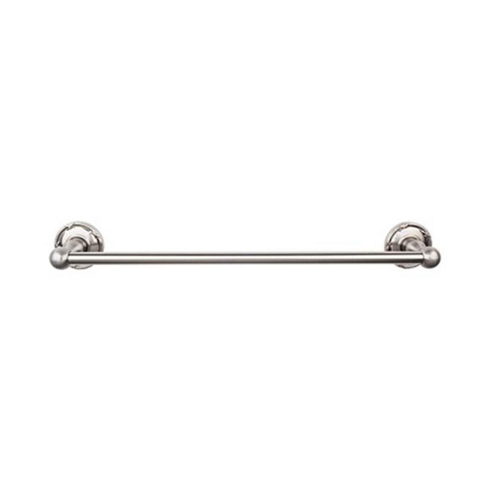 Edwardian Bath Towel Bar 18 Inch Single - Ribbon Bplate Brushed Satin Nickel