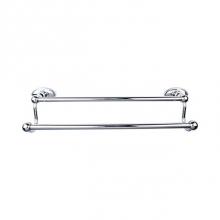 Top Knobs ED9PCC - Edwardian Bath Towel Bar 24 In. Double - Oval Backplate Polished Chrome