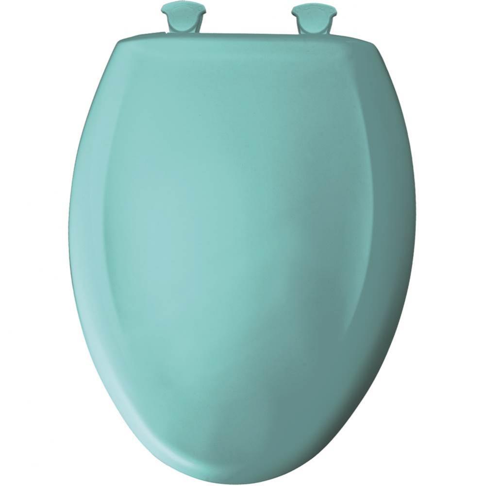 Elongated Plastic Toilet Seat in Surf Green with STA-TITE Seat Fastening System, Easy-Clean &amp;