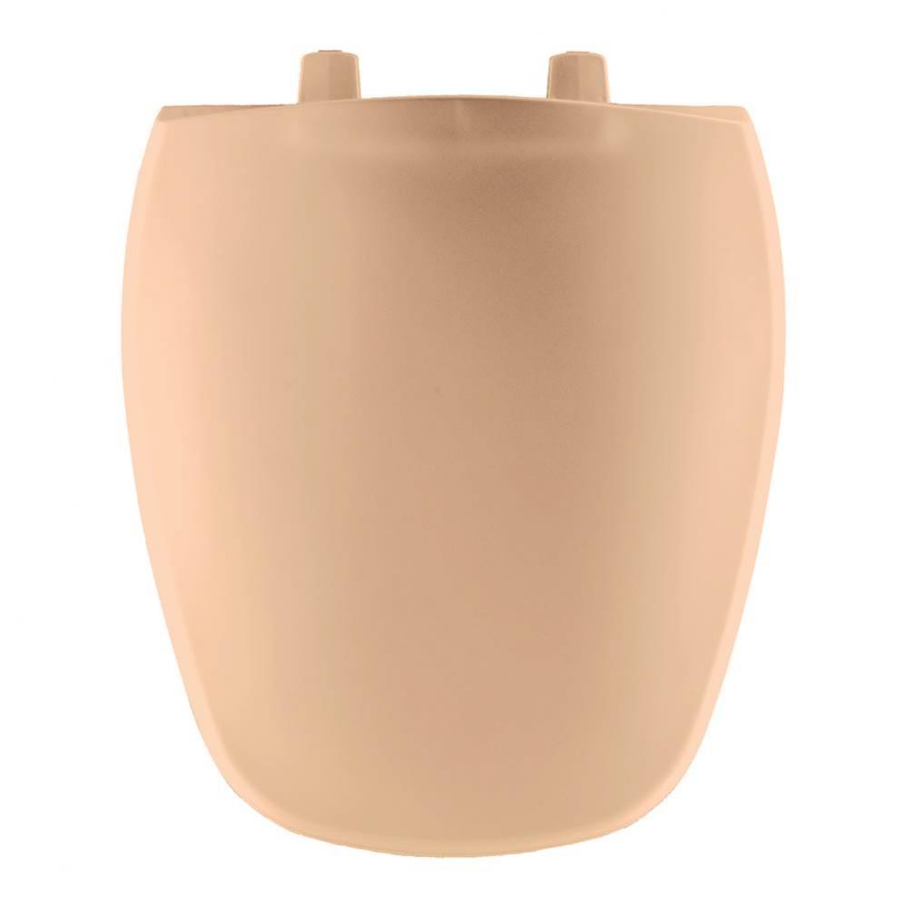 Round Plastic Toilet Seat in Peach Bisque fits Eljer Emblem with Top-Tite Hinge