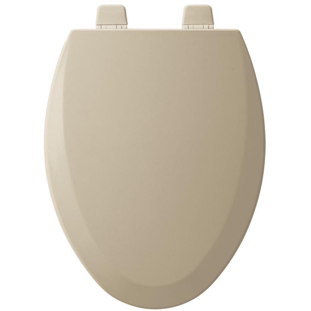 Elongated Enameled Wood Toilet Seat in Bone with Top-Tite STA-TITE Seat Fastening System and Preci