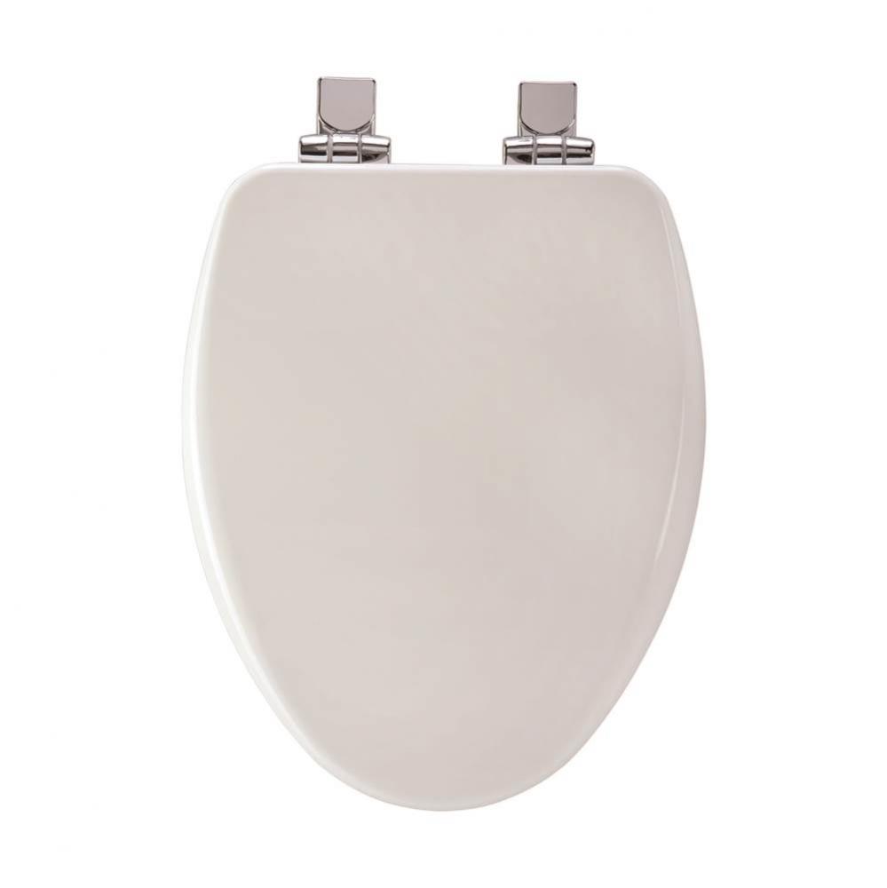 Alesio II Elongated High Density Enameled Wood Toilet Seat in White with STA-TITE Seat Fastening S