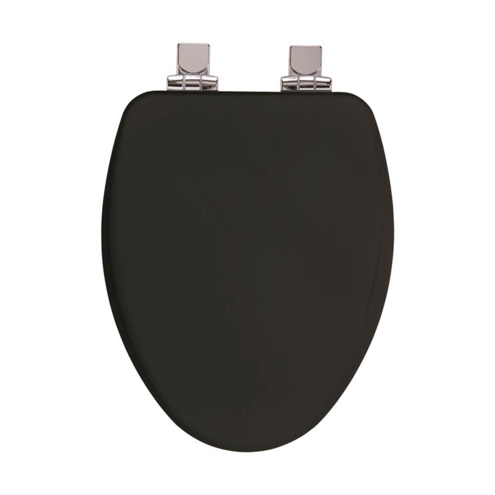 Alesio II Elongated High Density Enameled Wood Toilet Seat in Black with STA-TITE Seat Fastening S