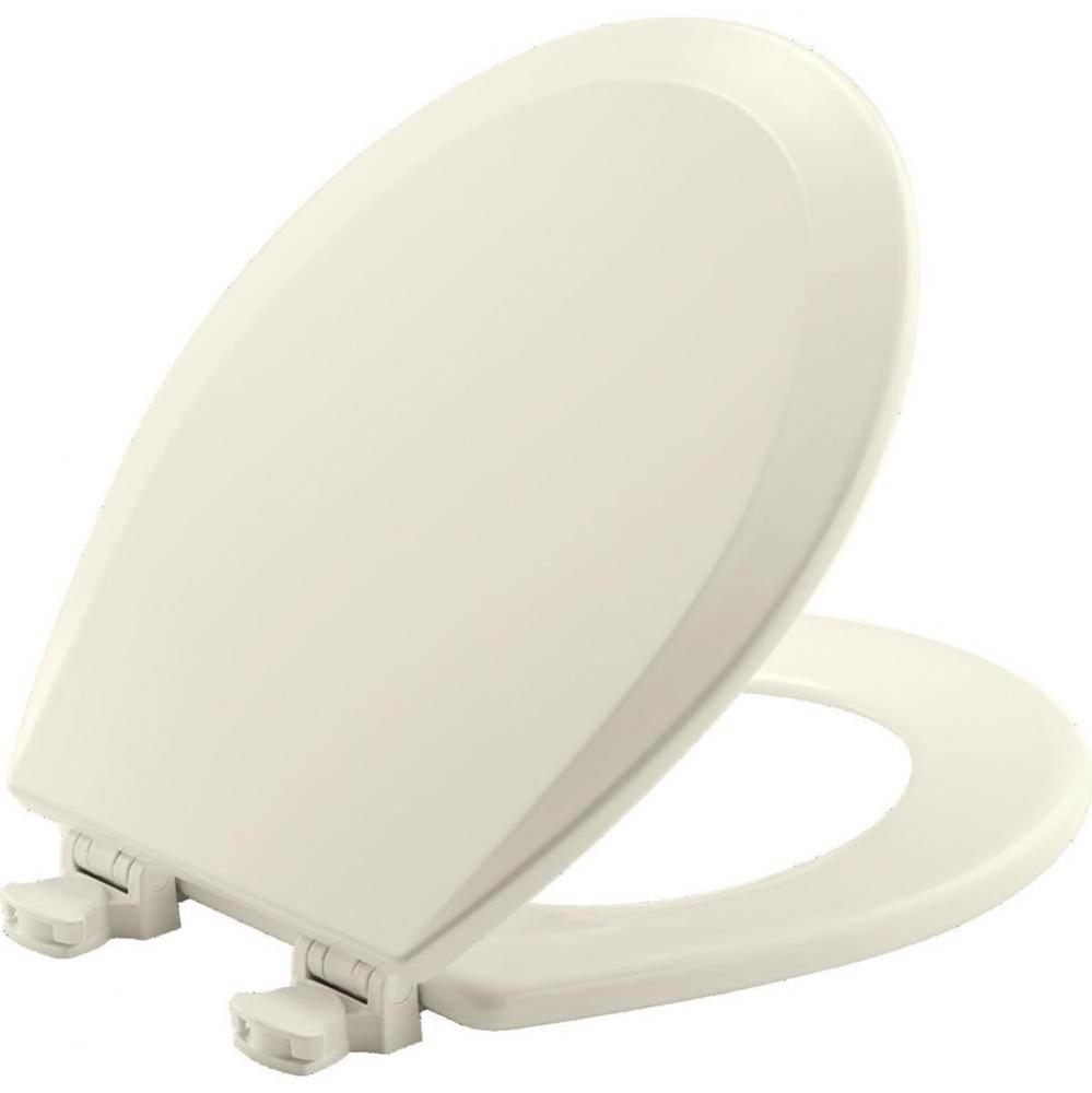 Round Molded Wood Toilet Seat with EasyClean &amp; Change Hinge - Biscuit