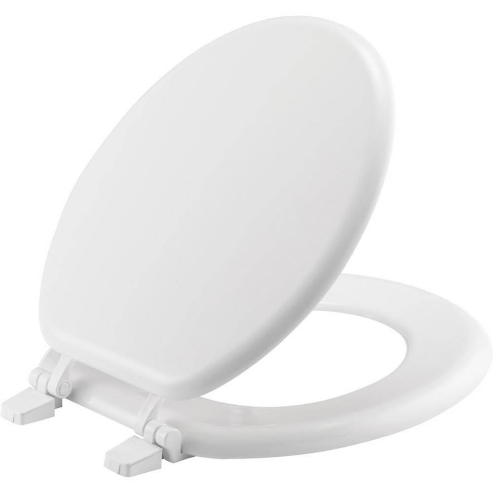 Round Molded Wood Toilet Seat - White