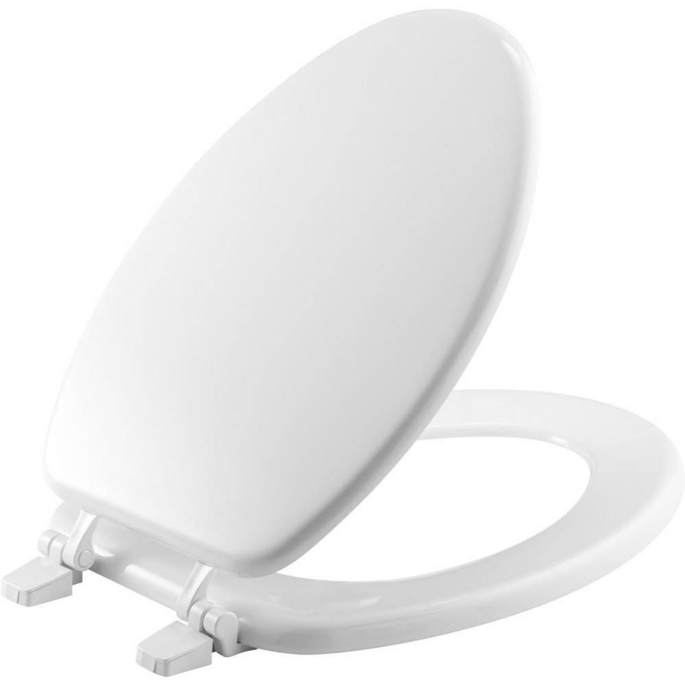 Elongated Molded Wood Toilet Seat - White