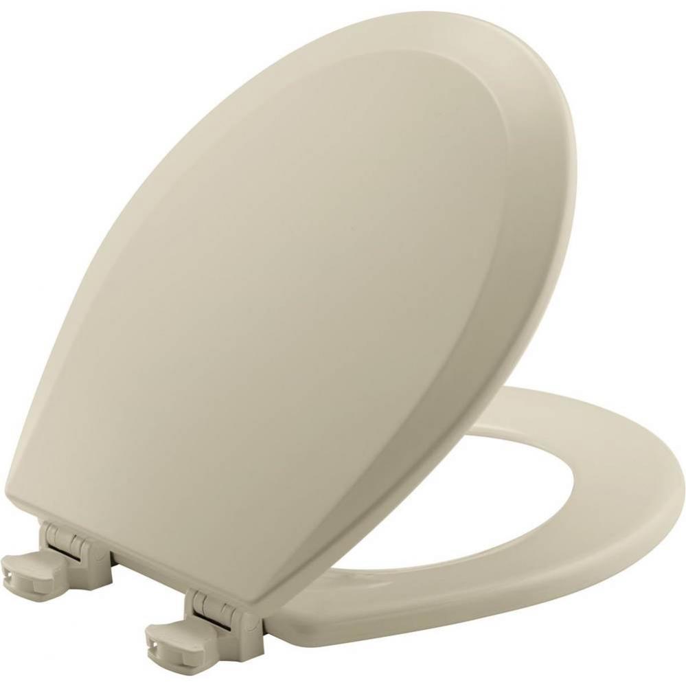 Round Molded Wood Toilet Seat with EasyClean &amp; Change Hinge - Bone