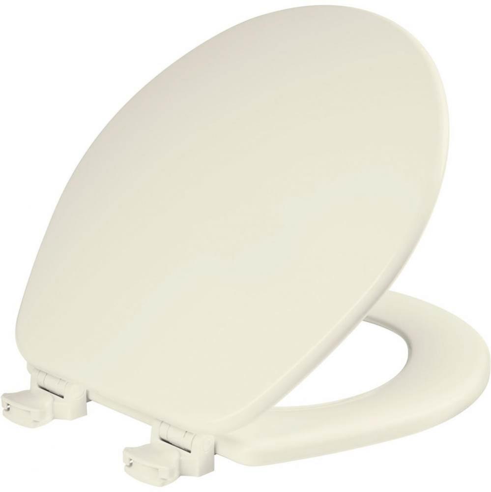 Church Round Enameled Wood Toilet Seat in Biscuit with Easy-Clean&#xae; Hinge