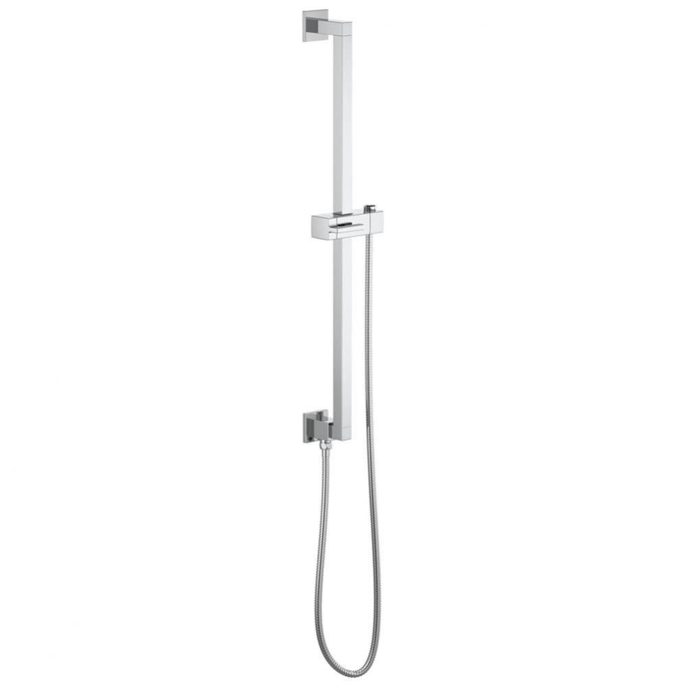 Universal Showering Linear Square Slide Bar With Hose