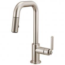 Brizo 63954LF-SS - Litze® Pull-Down Prep Faucet with Square Spout - Industrial Handle