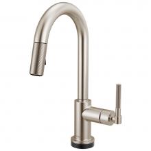 Brizo 64943LF-SS - Litze® Smarttouch Pull-Down Prep Faucet with Arc Spout - Knurled Handle