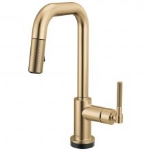 Brizo 64953LF-GL - Litze® Smarttouch Pull-Down Prep Faucet with Square Spout - Knurled Handle