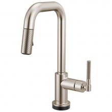 Brizo 64953LF-SS - Litze® Smarttouch Pull-Down Prep Faucet with Square Spout - Knurled Handle