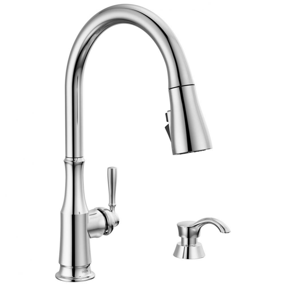 Capertee™ Single Handle Pull-Down Kitchen Faucet with Soap Dispenser and ShieldSpray Technology