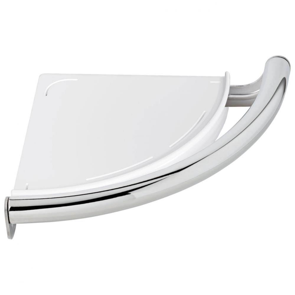 BathSafety Contemporary Corner Shelf with Assist Bar