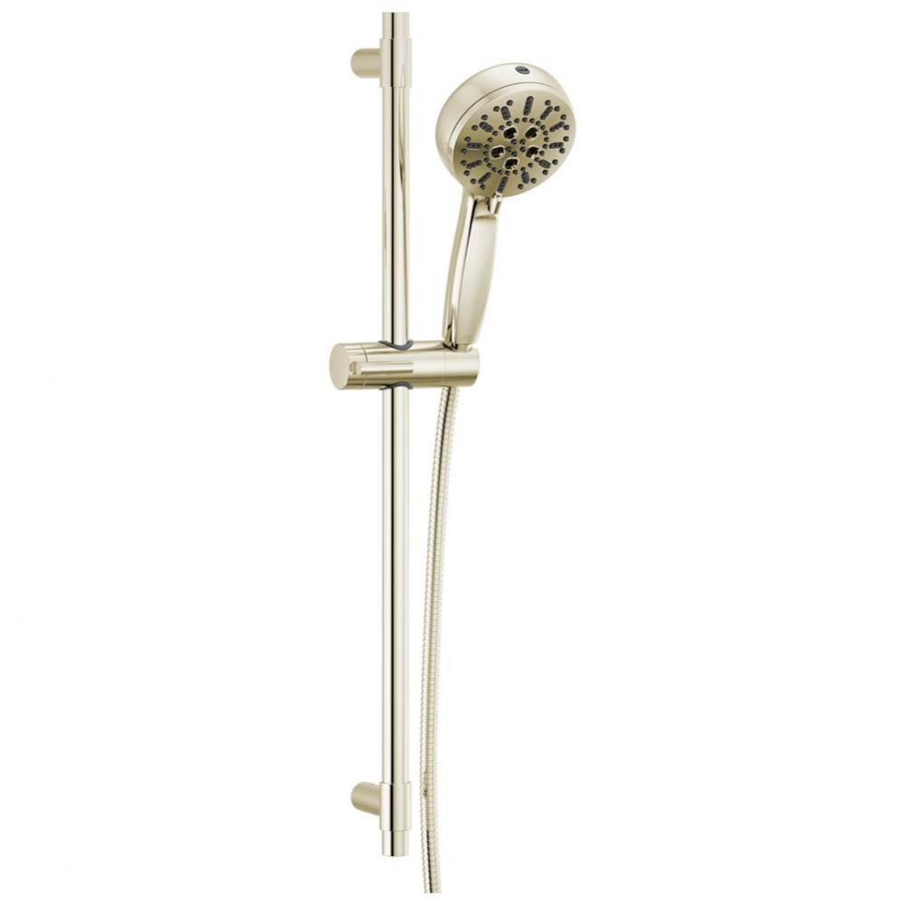 Universal Showering Components 7-Setting Slide Bar Hand Shower with Cleaning Spray