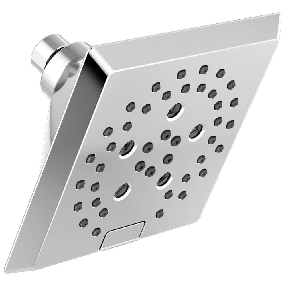 Universal Showering Components H2OKinetic&#xae; 5-Setting Angular Modern Raincan Shower Head