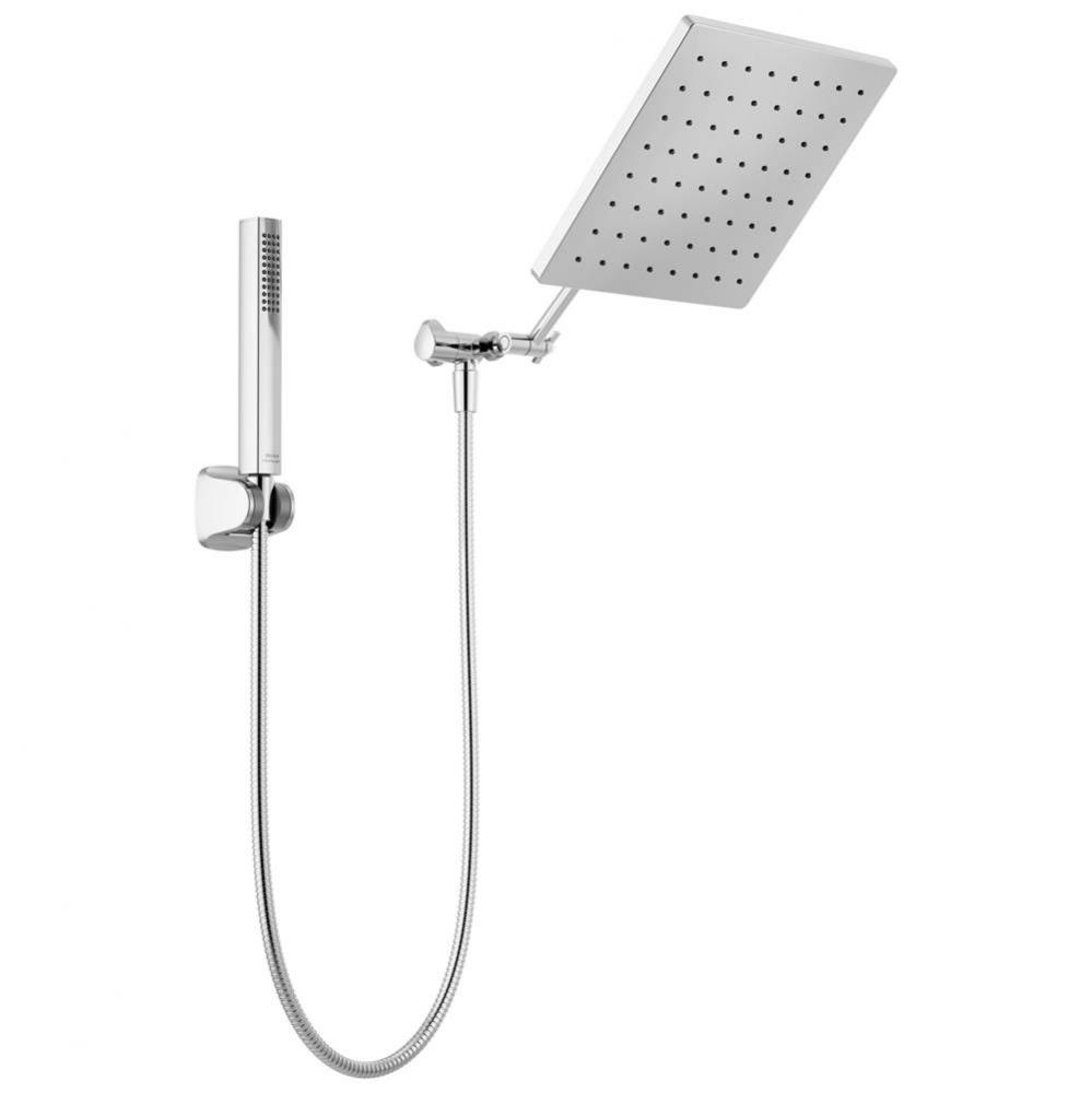 Universal Showering Components 10&apos;&apos; Raincan Shower Head &amp; Hand Held Combo with Adjus