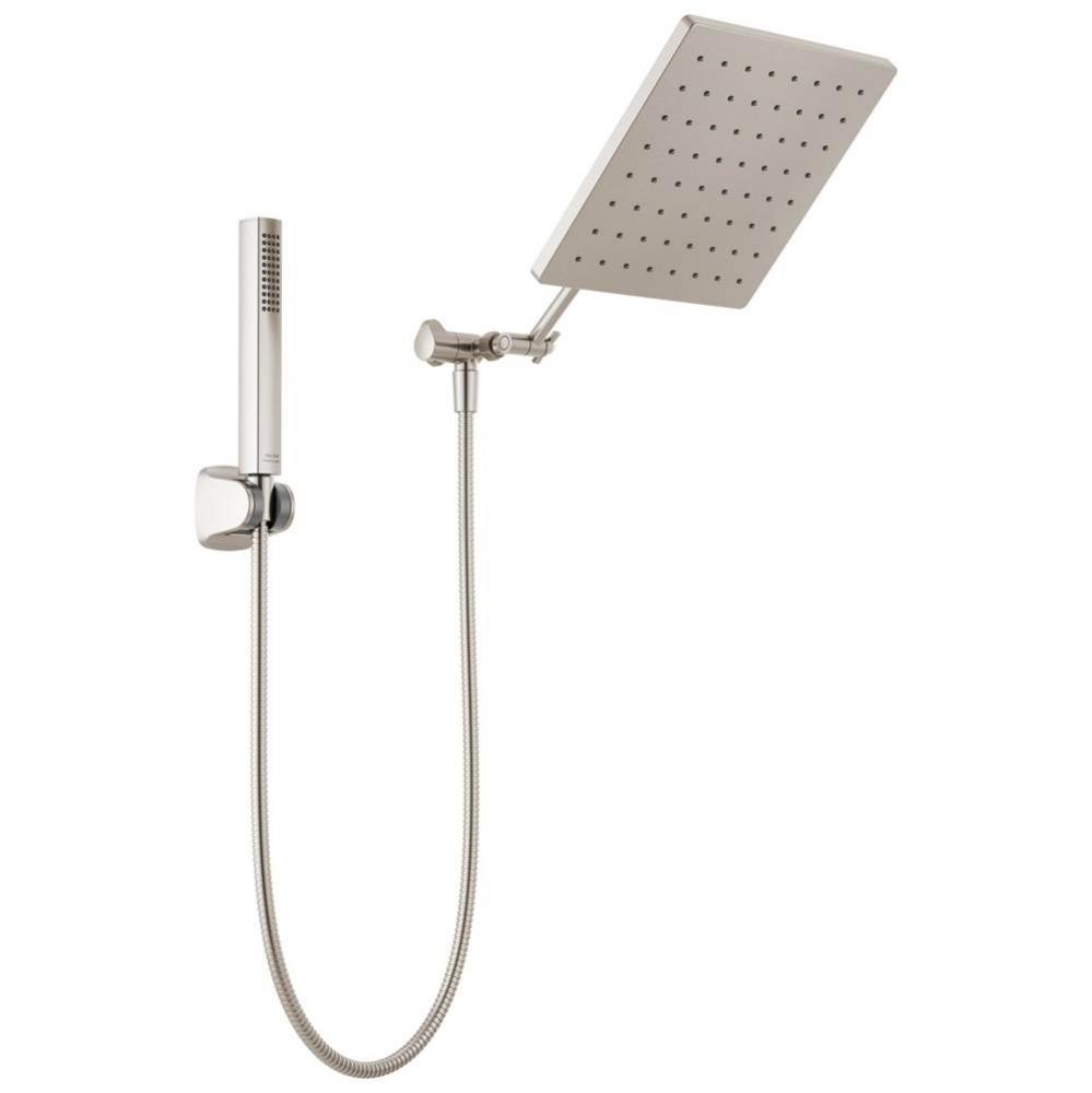 Universal Showering Components 10 inch Raincan Shower Head &amp; Hand Held Combo with Adjustable E