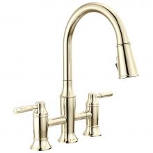 Delta Faucet 2384L-PN-PR-DST - Renaldi™ Two Handle Pull-Down Bridge Kitchen Faucet