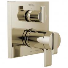 Delta Faucet T27T867-PN - Ara® Angular Modern TempAssure® 17T Series Valve Trim with 3-Setting Integrated Diverter