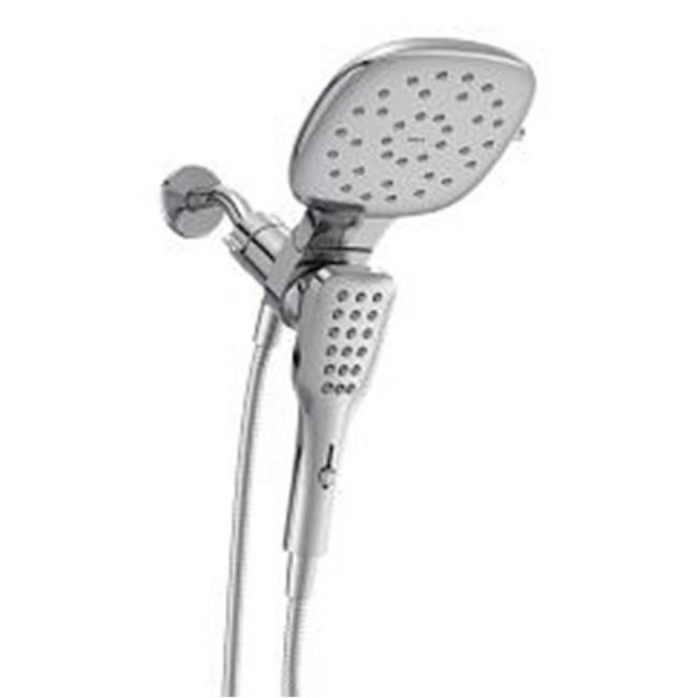 Chrome eight-function 7&apos;&apos; diameter spray head standard with handshower