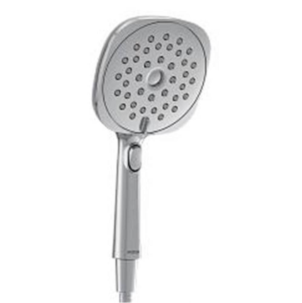 Chrome eight-function 5&apos;&apos; diameter spray head handshower