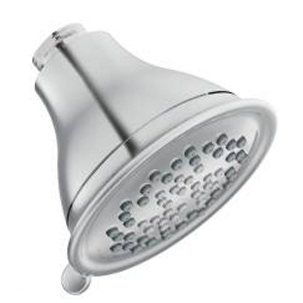 Chrome three-function 4&apos;&apos; diameter spray head eco-performance showerhead