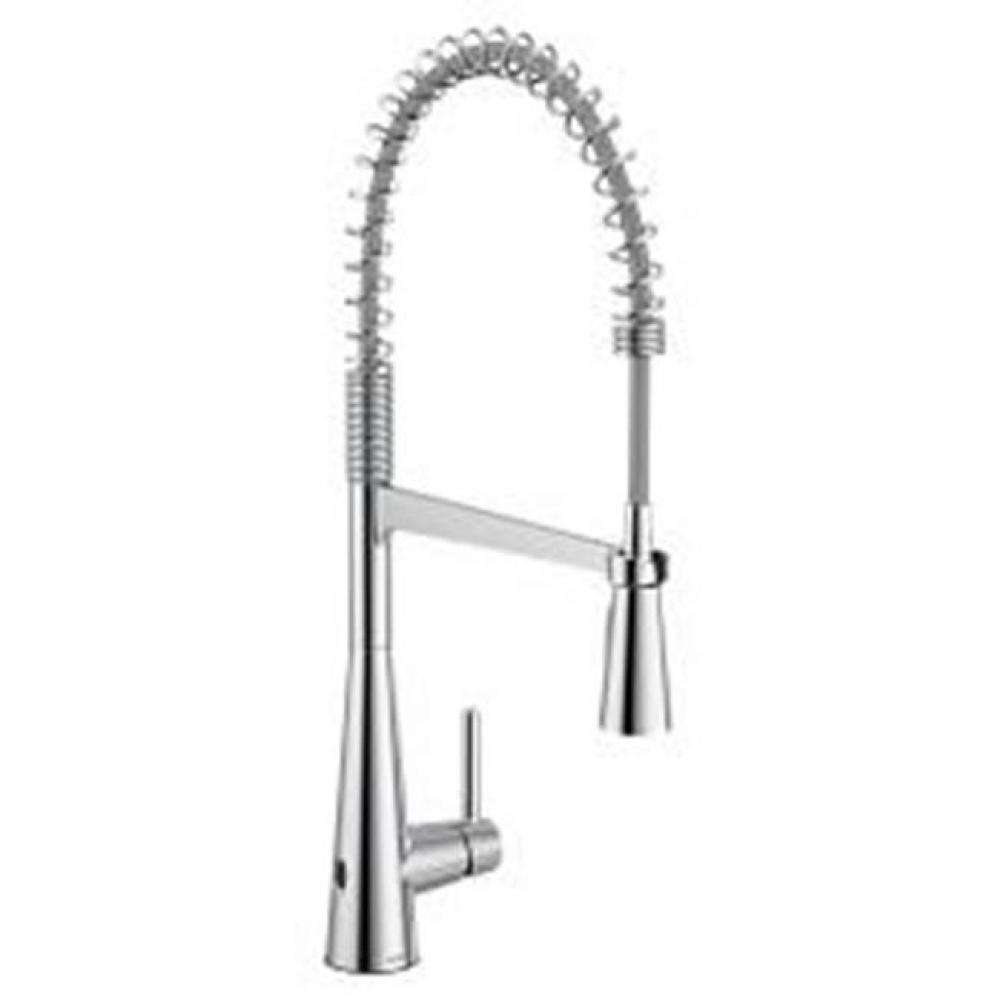 Chrome one-handle kitchen faucet