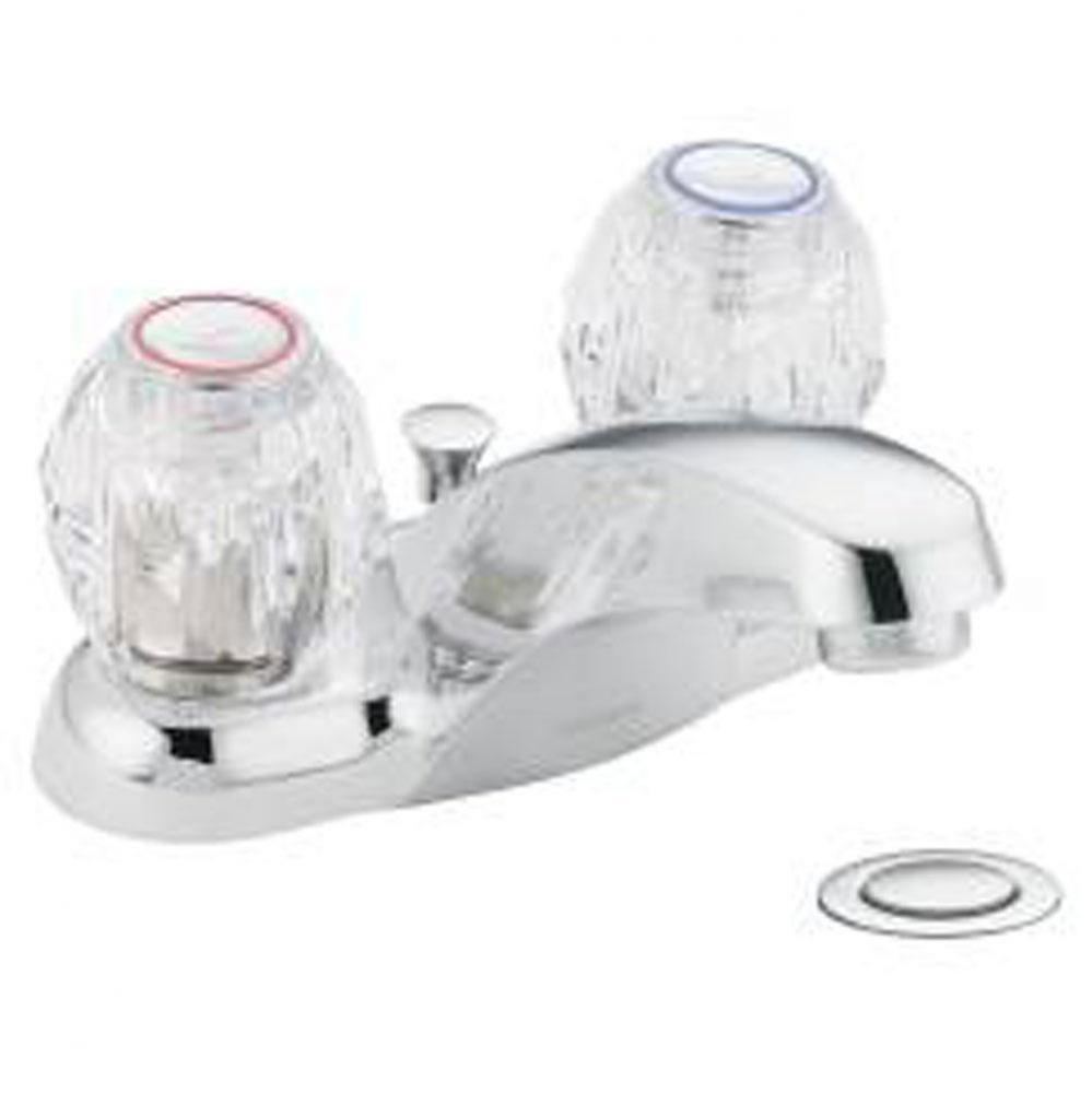 Chrome two-handle bathroom faucet