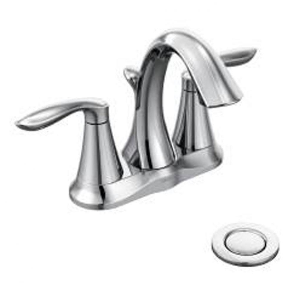 Chrome two-handle bathroom faucet