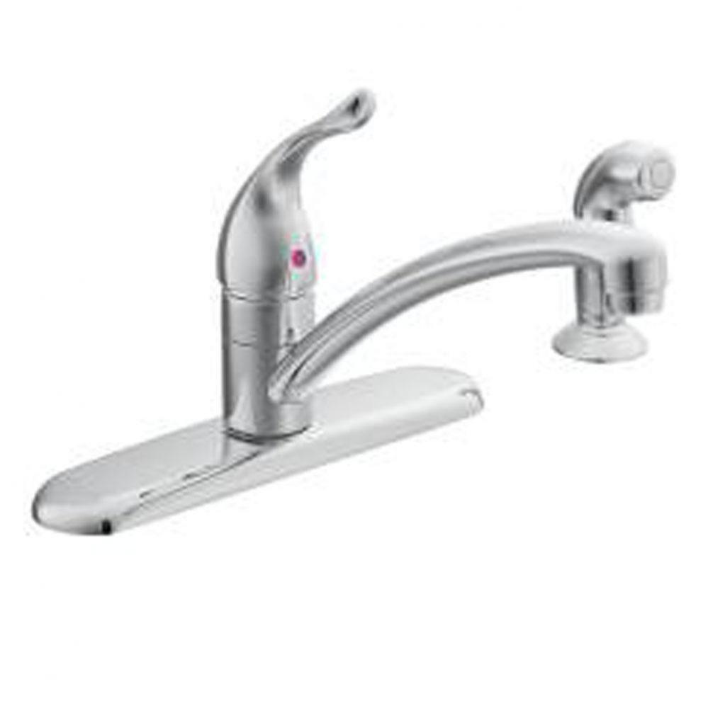 Chrome one-handle kitchen faucet