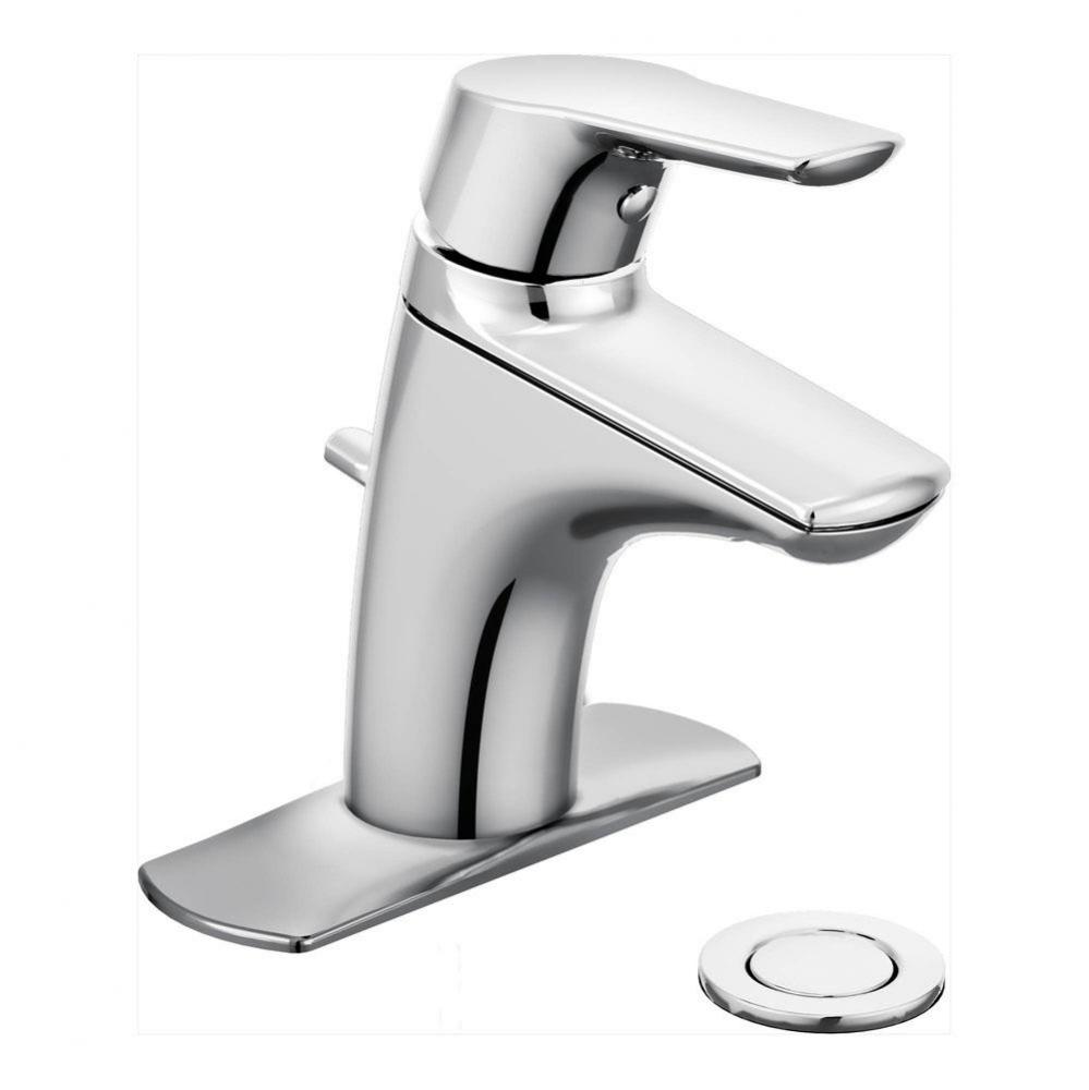 Chrome one-handle bathroom faucet